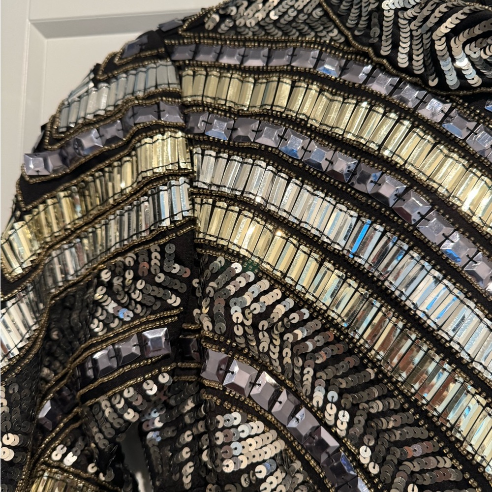 Peace + Love Black High Neck Embellished Bodycon Dress - Picture 4 of 16